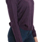 Elegant Purple V-Neck Wool Blouse - SEHABRANDS