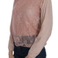 Elegant Pink Lace Boat Neck Blouse - SEHABRANDS