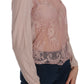 Elegant Pink Lace Boat Neck Blouse - SEHABRANDS