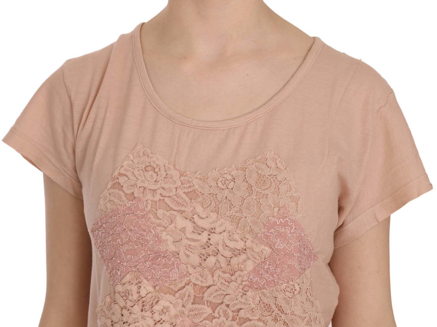 Elegant Cream Lace Round Neck Blouse - SEHABRANDS