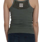 Elegant Round Neck Sleeveless Green Cotton Blouse - SEHABRANDS