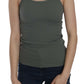 Elegant Round Neck Sleeveless Green Cotton Blouse - SEHABRANDS