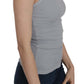 Elegant Sleeveless Light Gray Cotton Blouse - SEHABRANDS