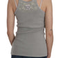 Elegant Sleeveless Grey Cotton Blouse - SEHABRANDS