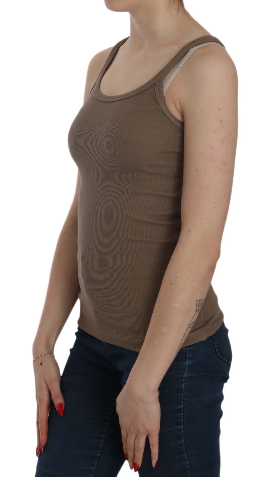 Chic Spaghetti Strap Cotton Top - Earthy Elegance - SEHABRANDS