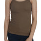 Chic Spaghetti Strap Cotton Top - Earthy Elegance - SEHABRANDS