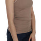 Chic Brown Sleeveless Spaghetti Strap Top - SEHABRANDS