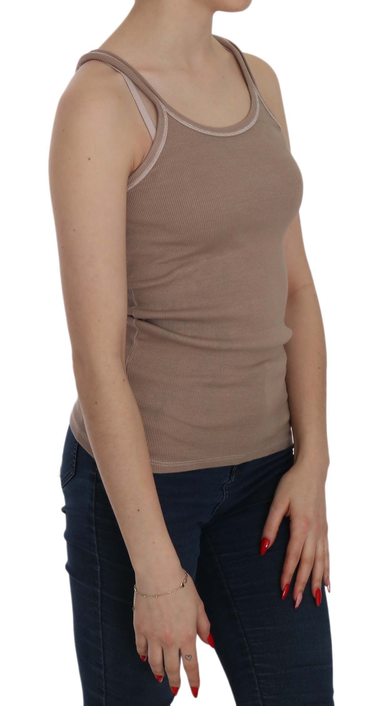 Chic Brown Sleeveless Spaghetti Strap Top - SEHABRANDS