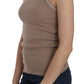 Chic Brown Sleeveless Spaghetti Strap Top - SEHABRANDS