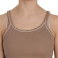 Chic Brown Sleeveless Spaghetti Strap Top - SEHABRANDS