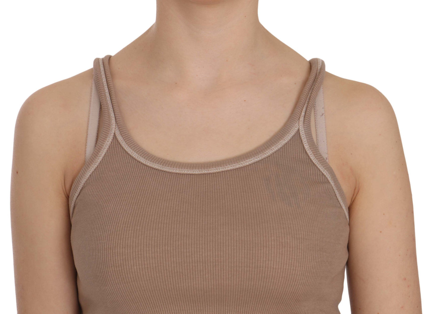 Chic Brown Sleeveless Spaghetti Strap Top - SEHABRANDS