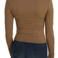 Elegant Brown Fitted Blouse for Sophisticated Evenings - SEHABRANDS