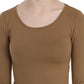 Elegant Brown Fitted Blouse for Sophisticated Evenings - SEHABRANDS