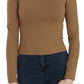 Elegant Brown Fitted Blouse for Sophisticated Evenings - SEHABRANDS