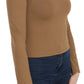 Elegant Brown Fitted Blouse for Sophisticated Evenings - SEHABRANDS