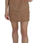 Elegant Brown Shift Mini Dress - SEHABRANDS