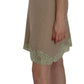 Elegant Beige Lace Spaghetti Strap Mini Dress - SEHABRANDS