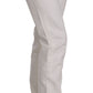 Chic White Skinny Cotton Blend Pants - SEHABRANDS