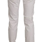 Chic White Skinny Cotton Blend Pants - SEHABRANDS