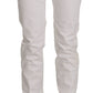 Chic White Skinny Cotton Blend Pants - SEHABRANDS