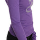 Elegant Purple Crystal Embellished Long Sleeve Top - SEHABRANDS