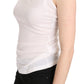 Elegant White Halter Casual Tank Top - SEHABRANDS