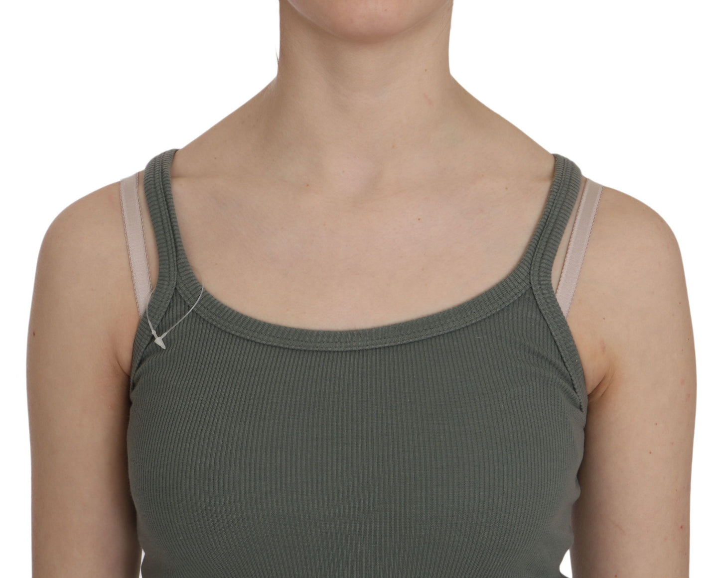 Chic Green Spaghetti Strap Casual Tank Top - SEHABRANDS