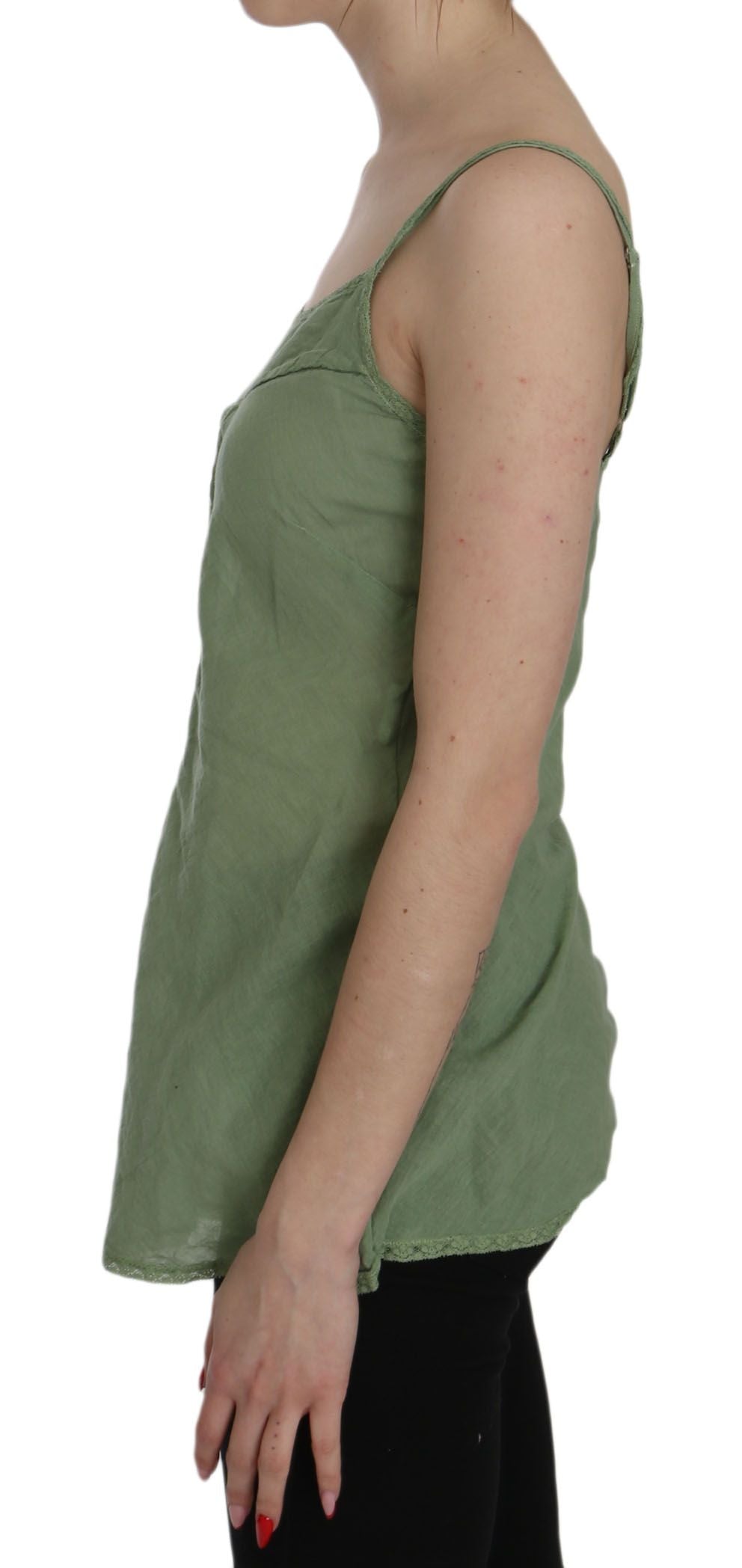 Emerald Silk Spaghetti Strap Tank Top - SEHABRANDS