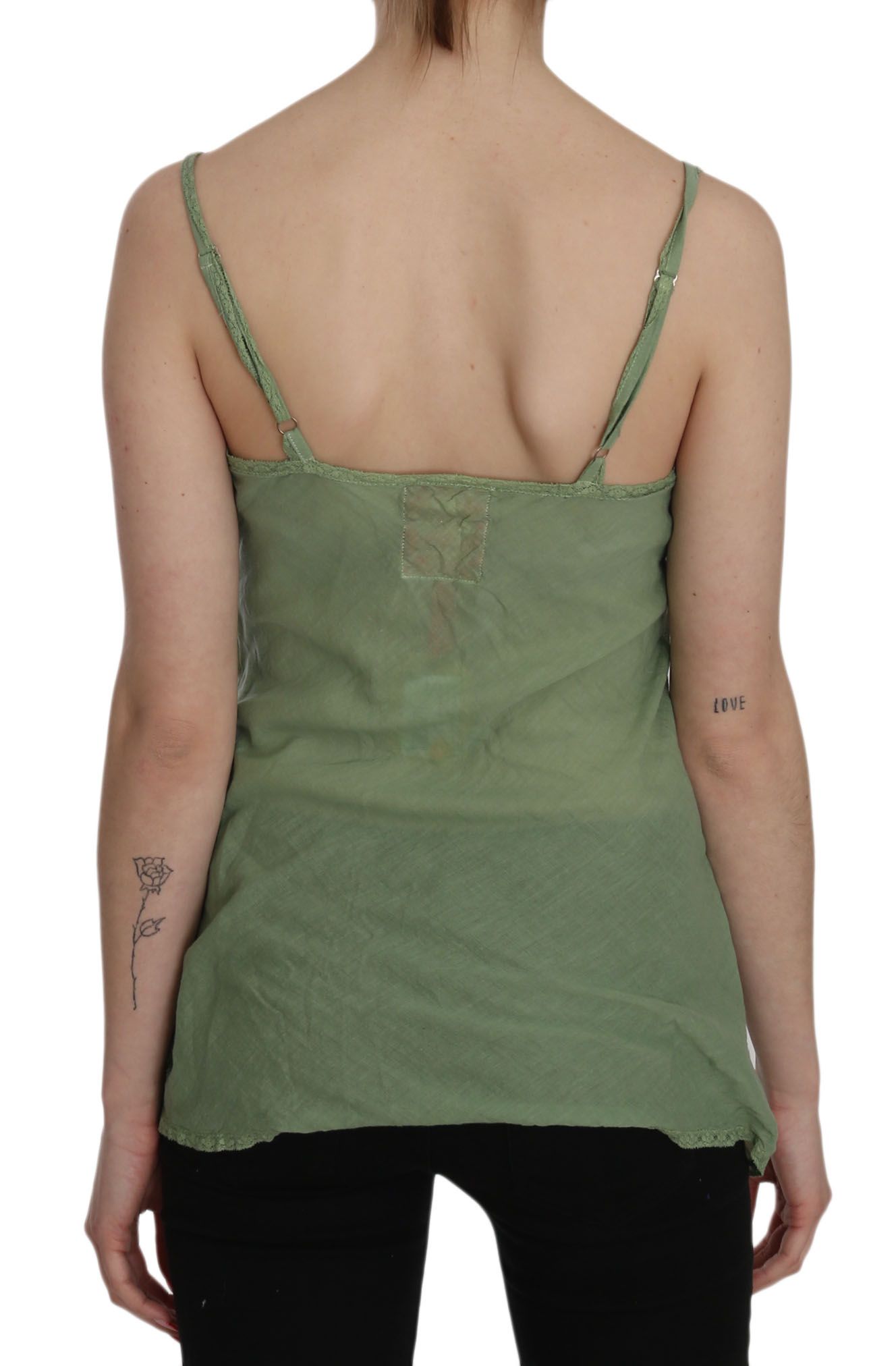 Emerald Silk Spaghetti Strap Tank Top - SEHABRANDS