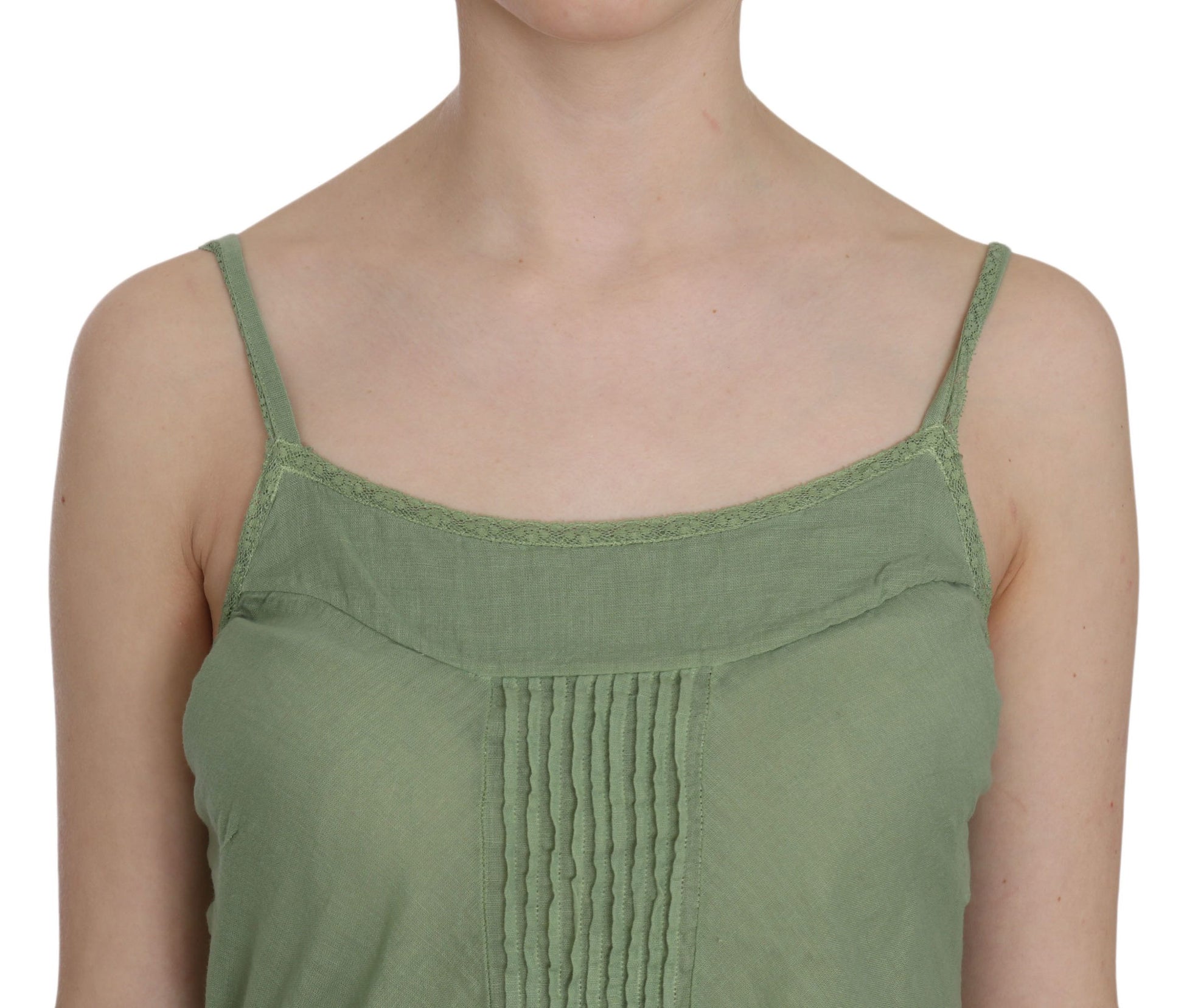 Emerald Silk Spaghetti Strap Tank Top - SEHABRANDS