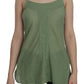 Emerald Silk Spaghetti Strap Tank Top - SEHABRANDS