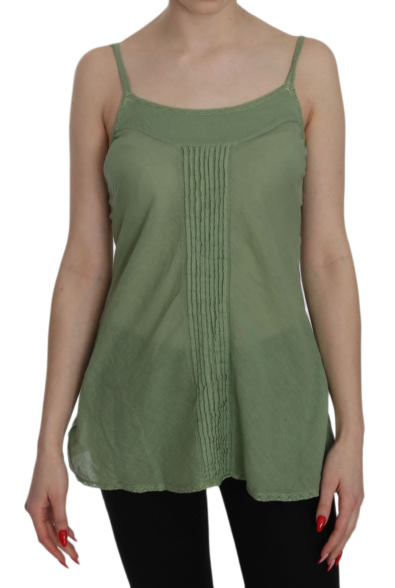 Emerald Silk Spaghetti Strap Tank Top - SEHABRANDS