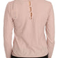 Chic Pink See-Through Cotton Blouse - SEHABRANDS