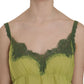 Elegant Green Lace Linen Tank Top - SEHABRANDS