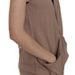 Chic Sleeveless Cotton Cardigan Vest - Elegant Brown - SEHABRANDS