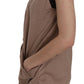 Chic Sleeveless Cotton Cardigan Vest - Elegant Brown - SEHABRANDS