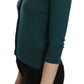 Chic Blue Green Cotton Cardigan Top - SEHABRANDS