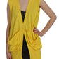 Elegant Yellow Sleeveless Cotton Vest - SEHABRANDS