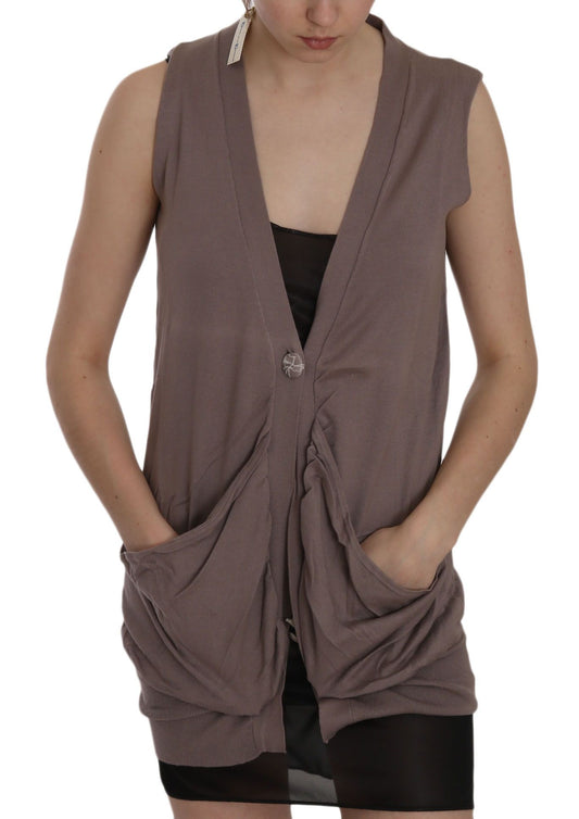 Chic Sleeveless Cotton Cardigan Top - SEHABRANDS