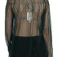 Elegant Green Mesh Long Sleeve Top - SEHABRANDS