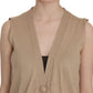 Elegant Sleeveless Cotton Cardigan Top - SEHABRANDS