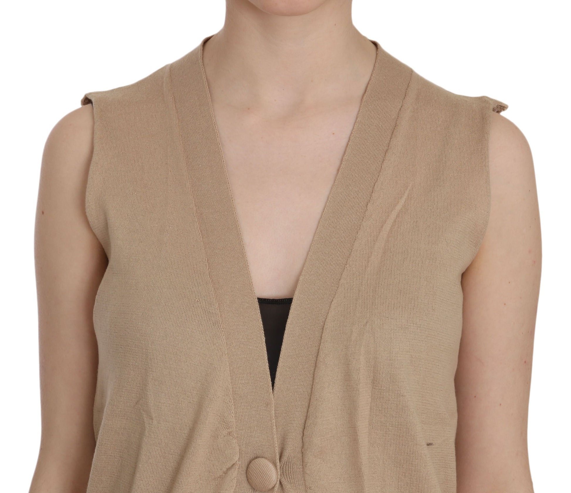 Elegant Sleeveless Cotton Cardigan Top - SEHABRANDS