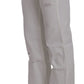 Chic White Slim Fit Cotton Jeans - SEHABRANDS