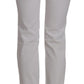 Chic White Slim Fit Cotton Jeans - SEHABRANDS