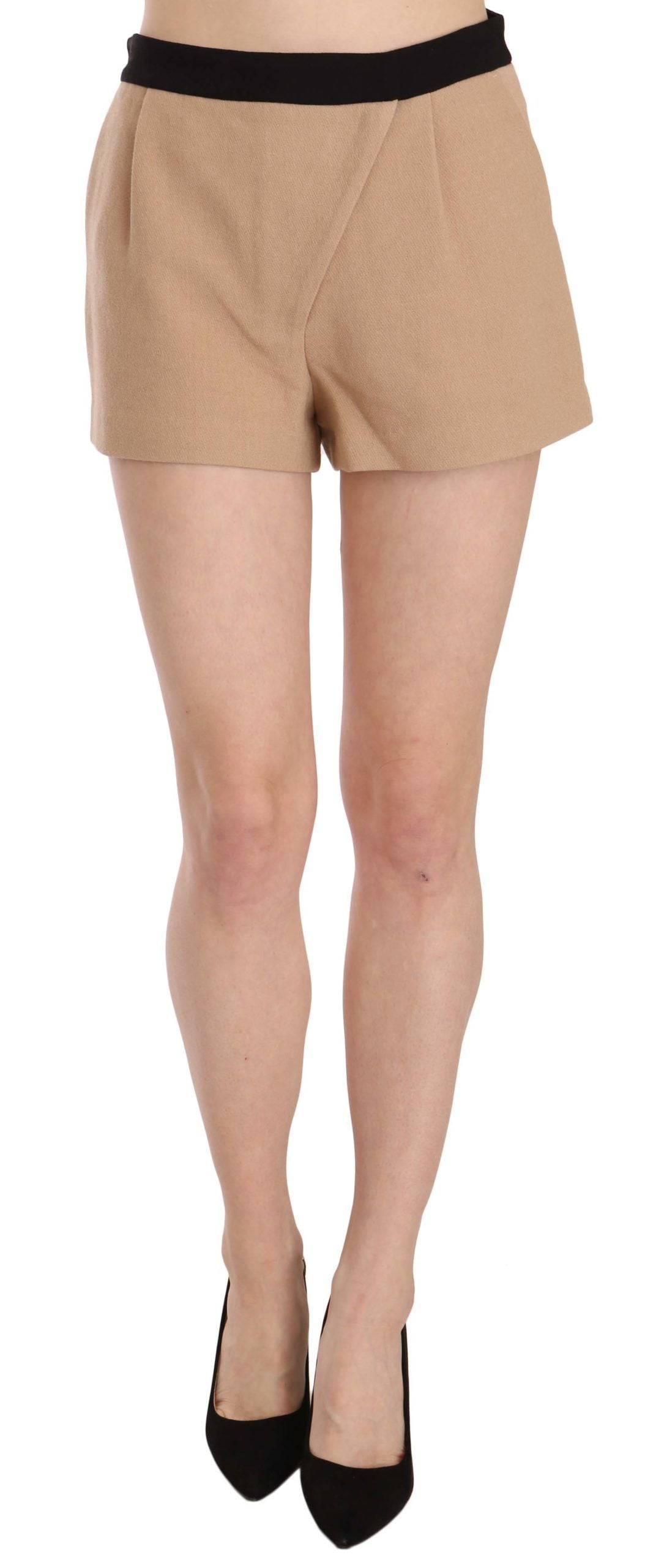 Chic Beige Mid Waist Mini Shorts - SEHABRANDS