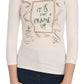 Elegant White Long Sleeve Crew Neck Top - SEHABRANDS