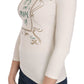 Elegant White Long Sleeve Crew Neck Top - SEHABRANDS