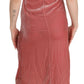 Pink Lace Silk-Blend Midi Dress with Side Slit - SEHABRANDS