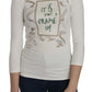 Chic White Printed Turtle Neck Blouse - SEHABRANDS