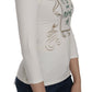 Chic White Printed Turtle Neck Blouse - SEHABRANDS